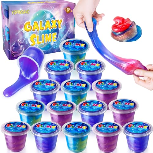 15er Pack Galaxy Slime Kit, Slime Set für Kinder, Ideales Spielzeug Geschenk für Kinder Jungen Mädchen, Slime Spielzeug für Jungen Mädche von YOPINSAND