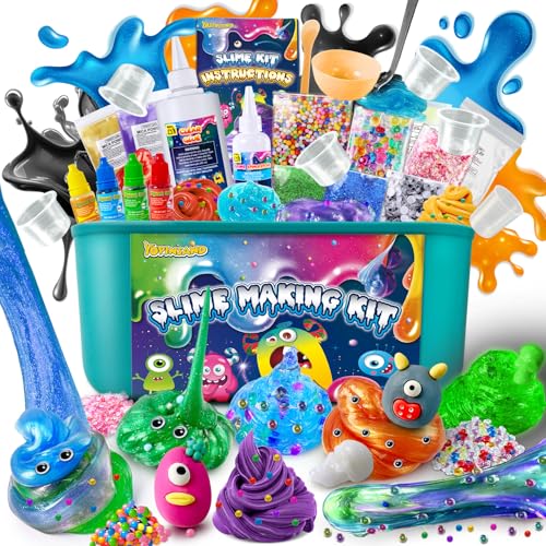 Monster Schleim Kit, Galaxy & Glow in The Dark Slime Making Kit für Mädchen Jungen 6-12, DIY Slime Kit mit Add-ins, Schaumstoffkugeln, Charms, Glitter, Slime Spielzeug für Kinder Monster Schleim Kit, Galaxy & Glow in The Dark Slime Making Kit für Mädchen Jungen 6-12, DIY Slime Kit mit Add-ins, Schaumstoffkugeln, Charms, Glitter, Slime Spielzeug für Kinder von YOPINSAND