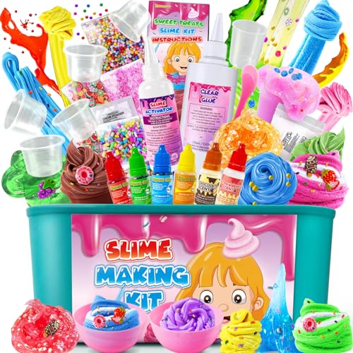 Eiscreme DIY Slime Kit, Slime Making Kit für Mädchen 10-12, Butter Schleim, Schaum Schleim, Wolke Schleim mit Add-Ins, Schaumstoffkugeln, Charms, Slime Party Favors Geschenk Spielzeug für Kinder von YOPINSAND