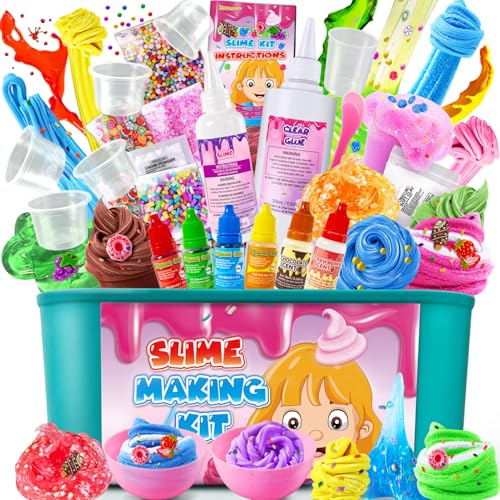 Eiscreme DIY Slime Kit, Slime Making Kit für Mädchen 10-12, Butter Schleim, Schaum Schleim, Wolke Schleim mit Add-Ins, Schaumstoffkugeln, Charms, Slime Party Favors Geschenk Spielzeug für Kinder von YOPINSAND