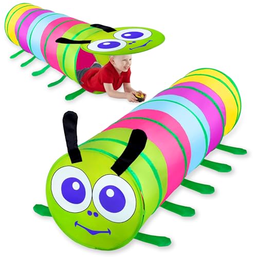 Fantasievoller Spieltunnel für Kinder ab 1 2 3 Jahr,Vielseitiger Krabbeltunnel,auch als Agility Tunnel für Haustiere wie Hunde und Kaninchen,Perfekt für Innen- und Außenbereiche von YORFULL