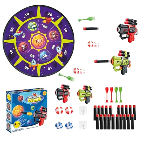 YORISMAL Schießspielzeug, Schießspielzeug mit Spielzeugpistolen, Darts, Wurfbälle, Zielscheiben, Indoor Outdoor-Gartenspielzeug, Geschenke für 5 6 7 8 9 10 jährige Jungen und Mädchen von YORISMAL