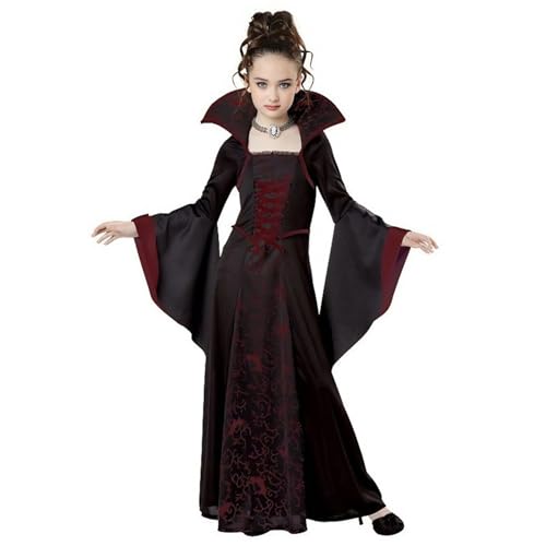 YOSICIL Mädchen Gothic Cosplay-Kleid mit Trompetenärmel Vintage Mittelalter Gebunden Taille Kinder Renaissance Party Fancy Dress für Karneval Fasching Verkleidung Rollenspiele, Rot, 130 YOSICIL Mädchen Gothic Cosplay-Kleid mit Trompetenärmel Vintage Mittelalter Gebunden Taille Kinder Renaissance Party Fancy Dress für Karneval Fasching Verkleidung Rollenspiele, Rot, 130 von YOSICIL