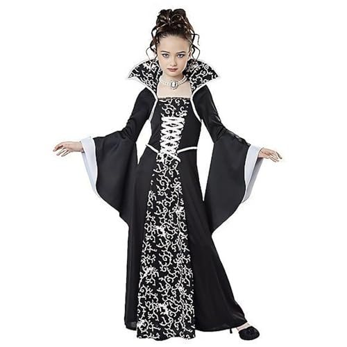 YOSICIL Mädchen Gothic Cosplay-Kleid mit Trompetenärmel Vintage Mittelalter Gebunden Taille Kinder Renaissance Party Fancy Dress für Karneval Fasching Verkleidung Rollenspiele, Weiß, 120 YOSICIL Mädchen Gothic Cosplay-Kleid mit Trompetenärmel Vintage Mittelalter Gebunden Taille Kinder Renaissance Party Fancy Dress für Karneval Fasching Verkleidung Rollenspiele, Weiß, 120 von YOSICIL