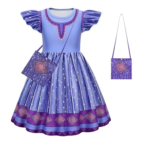 YOSICIL Mädchen Prinzessin Kostüm mit Asha Tasche Wish Asha Kinder Kleid Wunschkleider Ziege Valentino Outfit Dress Up Kleidungsstück für Weihnachten Karneval Cosplay Verkleidung, 140 YOSICIL Mädchen Prinzessin Kostüm mit Asha Tasche Wish Asha Kinder Kleid Wunschkleider Ziege Valentino Outfit Dress Up Kleidungsstück für Weihnachten Karneval Cosplay Verkleidung, 140 von YOSICIL