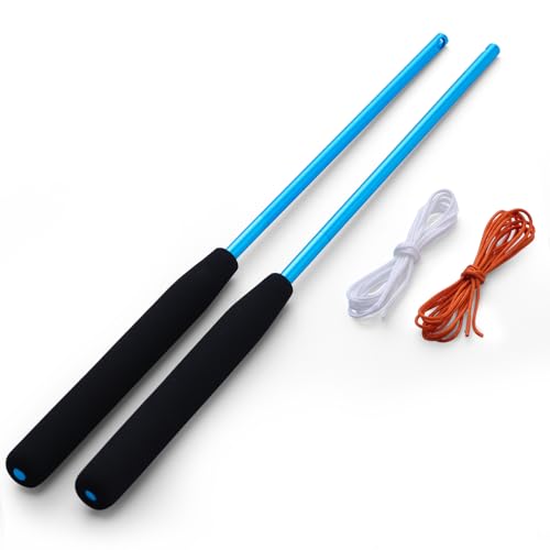 YOSTAR Diabolo-Stäbe, chinesisches JoJo – Diabolo-Handstäbe aus Aluminiumlegierung für Diabolo, Durchmesser mittel, Größe 5, mit Diabolo-Schnur (Blau) von YOSTAR