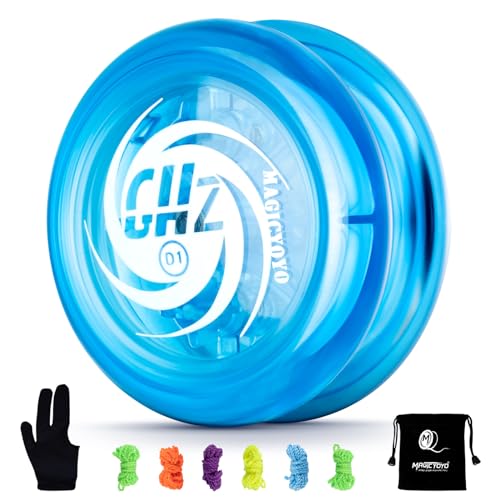 YOSTAR JoJo Kinder Profi D1, Automatische Trick JoJo für Kinder und Anfänger, Responsive Yoyo mit 2A Looping Jo-jo Spielzeug, Kunststoff Stunt Jo jo mit 6 Schnur, Handschuh, Tasche von YOSTAR