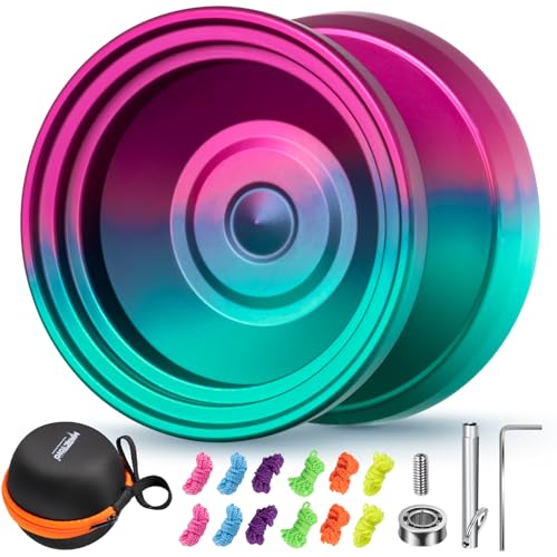 YOSTAR JoJo V8 Yo Yo Professional JoJo Kinder, Trick JoJo Profi JoJo Mit Leerlauf, Reagierendes Yoyo Für Kinder Metall Yoyo Dual Zweck JoJo Unresponsive Yoyo Kugellager + 12 Yoyo Schnur + Yoyo Hülle von YOSTAR