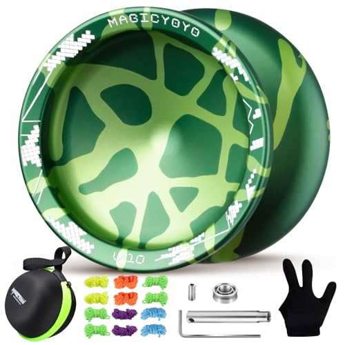 YOSTAR Yoyo Profi V10, Trick JoJo mit Leerlauf und Kugellager, Doppelzweck JoJo für Kinder und Anfänger, Unresponsive Jo Jo für Erwachsene, Jo-Jo Spielzeug mit 12 Saiten, Lagersatz, Gehäuse (Grün) YOSTAR Yoyo Profi V10, Trick JoJo mit Leerlauf und Kugellager, Doppelzweck JoJo für Kinder und Anfänger, Unresponsive Jo Jo für Erwachsene, Jo-Jo Spielzeug mit 12 Saiten, Lagersatz, Gehäuse (Grün) von YOSTAR