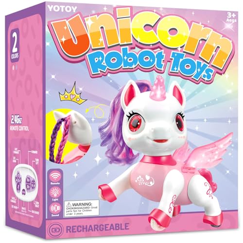 YOTOY Einhorn Roboter Spielzeug Einhorn Geschenke für Mädchen Ferngesteuertes Einhorn Roboter Kinder Spielzeug für 3-12 Jahre Mädchen Junge Geschenk Geburtstag Spielsachen von YOTOY