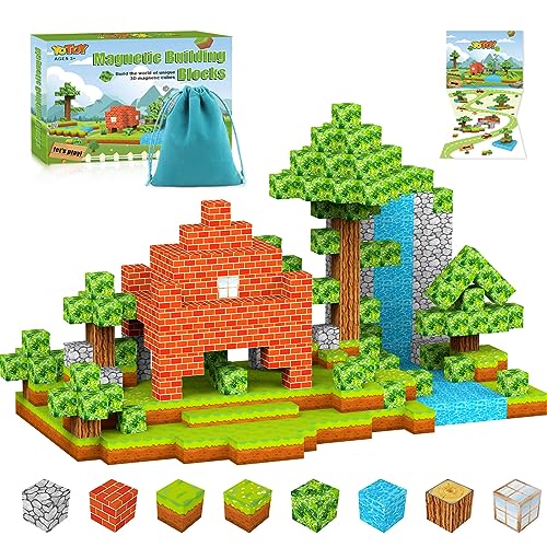 YOTOY Magnetische Bausteine Build Mine Magnete Welt World Set Magnetspiel Kinderspielzeug Magnetspielzeug Outdoor Geschenk für 3-8 Jahre Mädchen Junge Spielzeug Geburtstag Kinderspielzeug von YOTOY