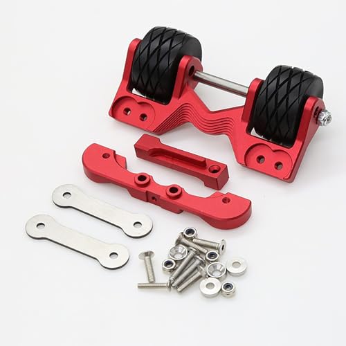 Hinterradstange aus Aluminium, verstellbarer Winkel für 1/10 TRAXXAS MAXX 89076 Monster Truck, Rot von YOUUZ