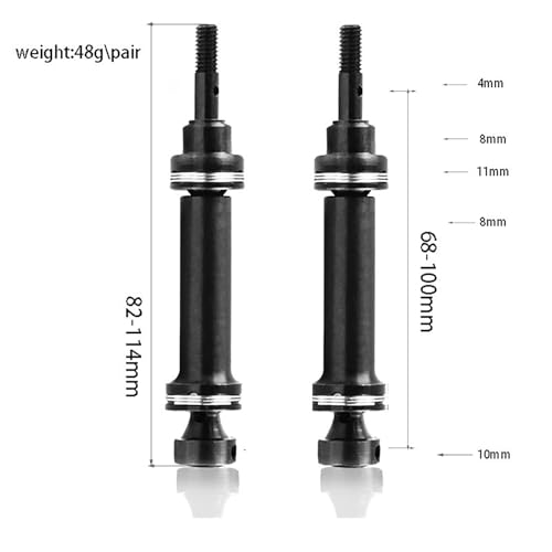 Vorder & Hinter CVD Antriebswelle Mittelantriebswelle Set Stahl für 1/16 Traxxas Summit Short Course Truck (Antriebswellen) von YOUUZ