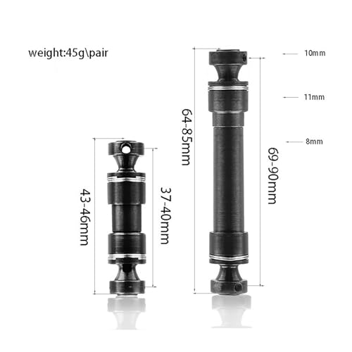 Vorder & Hinter CVD Antriebswelle Mittelantriebswelle Set Stahl für 1/16 Traxxas Summit Short Course Truck (Mittlere Antriebswellen) von YOUUZ