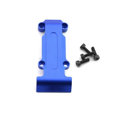 Vorder & Hinter Skidplate Chassis-Unterbodenschutz Metal für 1/16 TRAXXAS E-REVO Monster Truck, 1/16 TRAXXAS Summit Monster Truck, 1/16 TRAXXAS Slash Short Course Truck (Blaue hintere Schutzplatte) von YOUUZ