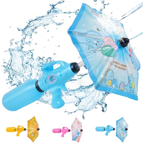 Wasserpistole Kinder mit Schirm, 500ml Wasserspritzpistole Spielzeug Große, Spritzpistolen Reichweite 8~10 M, Sowohl Offensive Defensive Wasserpistolen, für Kinder Garten Pool Sommerpartys Geschenk von YOUWOSHE