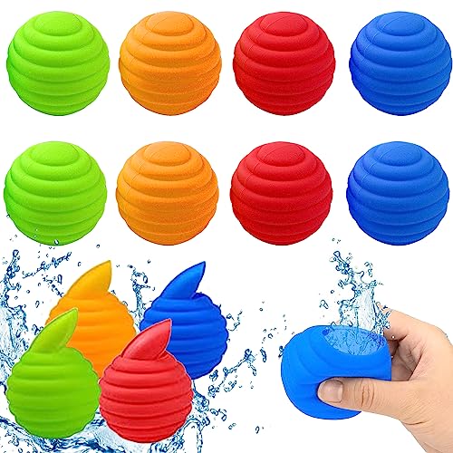 16 Stück Wiederverwendbare Wasserballons, Wasserball Klein, Wiederbefüllbare Wasserbomben, Reusable Water Balloon, Wasserbomben Selbstschließend für Kinder Sommer Spaß Aktivität(4 Farben) von YOUYIKE