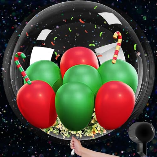 Bobo Klar Luftballons, 6 Stück Jumbo Bobo Ballons, Kristall Blase Klar Ballons Runde, Wiederverwendbare Bubble Ballons, für Weihnachtsfeier Geburtstag Hochzeit Jahrestag Dekoration(36Zoll) von YOUYIKE