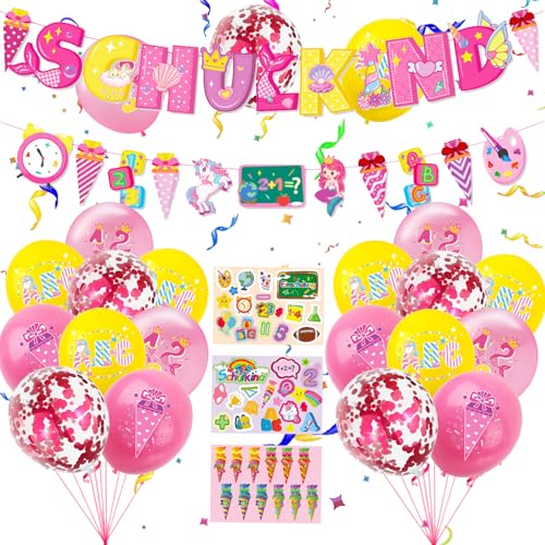 YOUYIKE Party Deko Luftballons, 22 pcs Balloons, Luftballons mit Alphanumerischem Muster, Ballon Girlande, Geburtstagsdeko Mädchen, für Luftballons Kindergeburtstag(Rosa) von YOUYIKE