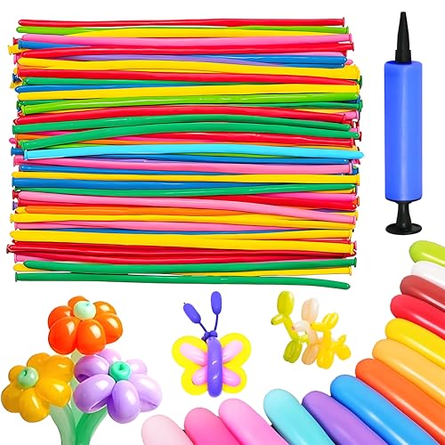 Modellier Luftballon,100 Stück Gemischte Farbe Lange Verdrehen Ballons Modellierballons mit groß Luftpumpe für Kindergeburtstag Party Hochzeit Dekoratio Modellier Luftballon,100 Stück Gemischte Farbe Lange Verdrehen Ballons Modellierballons mit groß Luftpumpe für Kindergeburtstag Party Hochzeit Dekoratio von YOUYIKE