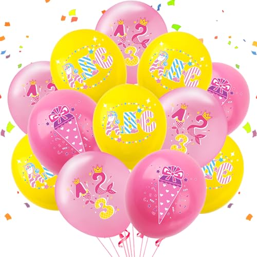 YOUYIKE Party Deko Luftballons, 15 pcs Balloons, Luftballons mit Alphanumerischem Muster, Ballon Girlande, Geburtstagsdeko Mädchen, für Luftballons Kindergeburtstag von YOUYIKE