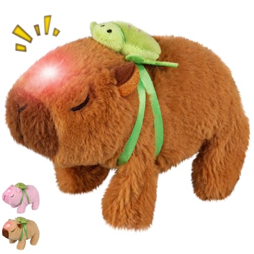 YOUYIKE Capybara Plüschtier Sprechender Hamster der Läuft & Bellt Lumineszenz Wasserschwein Pets Meerschweinchen Krabbelspielzeug Capybara Kuscheltier für Kinder Geschenk Ostern (Wasserschwein-Braun) YOUYIKE Capybara Plüschtier Sprechender Hamster der Läuft & Bellt Lumineszenz Wasserschwein Pets Meerschweinchen Krabbelspielzeug Capybara Kuscheltier für Kinder Geschenk Ostern (Wasserschwein-Braun) von YOUYIKE