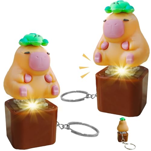 YOUYIKE Capybara Toy, 2 Stück Capybaras Keycap Schlüsselanhänger, Capybara Schlüsselanhänger mit Licht & Sound, zur Dekompression Dekoration, Lustige und Tragbare Spielzeug YOUYIKE Capybara Toy, 2 Stück Capybaras Keycap Schlüsselanhänger, Capybara Schlüsselanhänger mit Licht & Sound, zur Dekompression Dekoration, Lustige und Tragbare Spielzeug von YOUYIKE