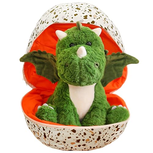 YOUYIKE Dinosaurier Schlüpfei Plüschpuppe, Dino Kuscheltier, Kuscheltier Dino Baby, Kuscheltier Mit Egg Dino, Kuscheltier Plüsch Dinosaurier Als Kleines Geschenk für Kinder, Jungen und Mädchen von YOUYIKE