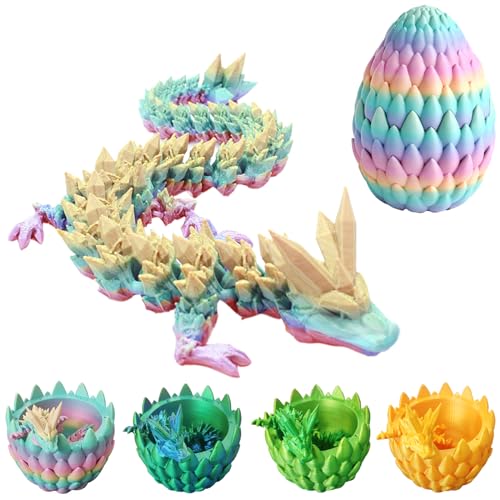 YOUYIKE Drachenei, 3D Gedruckter Drache Im Ei, 3D dreidimensionaler Sinn Gedrucktes Geheimnisvolle Drachen Spielzeug, Voller Beweglicher Drache Easter Wohnkultur Kind Geschenke Spielzeug (Farbe) von YOUYIKE