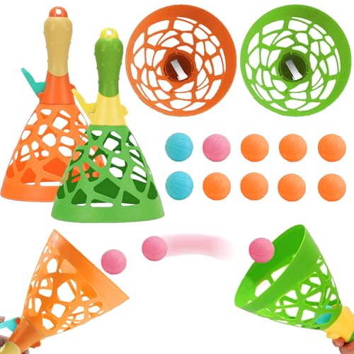 YOUYIKE Fangballspiel, 12-Teiliges Set Outdoor Spiele für Kinder, EnthäLt 2 Fangbecher Und 10 BäLle, Spielen für Kinder, Klettballspiel für Jungen Und MäDchen, Partys, SträNde Und GäRten YOUYIKE Fangballspiel, 12-Teiliges Set Outdoor Spiele für Kinder, EnthäLt 2 Fangbecher Und 10 BäLle, Spielen für Kinder, Klettballspiel für Jungen Und MäDchen, Partys, SträNde Und GäRten von YOUYIKE