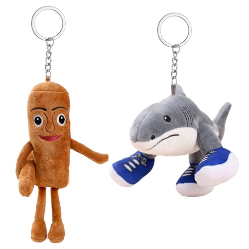 YOUYIKE Klassiker der Berge und Meere Plüsch-Schlüsselanhänger, Lustige Brainrot Meme Figur mit Weiches Kuscheltier Spielzeug für Kinder & Erwachsene (Dicker Strichmännchen + schuhloser Dreieckshai) YOUYIKE Klassiker der Berge und Meere Plüsch-Schlüsselanhänger, Lustige Brainrot Meme Figur mit Weiches Kuscheltier Spielzeug für Kinder & Erwachsene (Dicker Strichmännchen + schuhloser Dreieckshai) von YOUYIKE