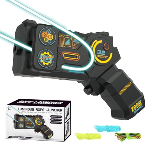 YOUYIKE Lasso String Shooterm, Portable Rope Launcher, Rope Launcher Propeller, Game Shooter String Toy, Lassen Sie das leuchtende Seil durch die Luft fliegen, Geschenkidee für Kinder YOUYIKE Lasso String Shooterm, Portable Rope Launcher, Rope Launcher Propeller, Game Shooter String Toy, Lassen Sie das leuchtende Seil durch die Luft fliegen, Geschenkidee für Kinder von YOUYIKE