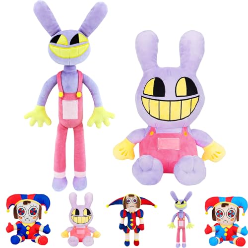 YOUYIKE The Digital Circus Plush, 2 PCS Amazing Pomni Jax Kuscheltier, Jax Plush, Hase Stofftier, Geburtstags Ostern Geschenke für Jungen Mädchen Peripheriegeräte von Digitaler Zirkus Plüschtier(B) von YOUYIKE