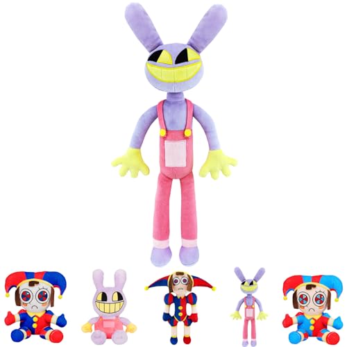 YOUYIKE The Digital Circus Plush, 42 cm Amazing Pomni Jax Kuscheltier, Geburtstags Ostern Geschenke für Jungen Mädchen Peripheriegeräte von Anime-Figuren Spielzeug(Long Jax) von YOUYIKE