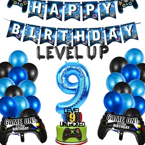 YOUYIKE Videospiel 9. Geburtstag Dekorationen - 32 Stück Luftballon, Cupcake Topper, Gamer Deko für Kinder Thema Party Zubehör YOUYIKE Videospiel 9. Geburtstag Dekorationen - 32 Stück Luftballon, Cupcake Topper, Gamer Deko für Kinder Thema Party Zubehör von YOUYIKE