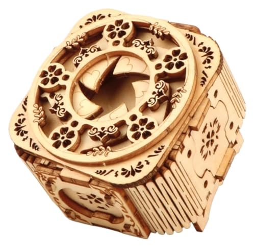 Spieluhr, Spieluhr aus Holz, Schmuck, Spieluhr, Geschenk, 3D-Bassholz-Puzzle-Spieluhr von YOUYIMEI