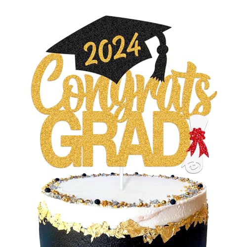 Congrats Grade Cake Decoration Class of 2022 Cake Topper We are So Proud Of You Finally Done You Did It Thema, High School College Educated Graduation Party Supplies (Gold) von YOYMARR