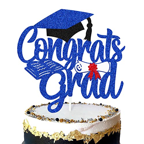 Congrats Grade Cake Topper Klasse von 2022 Tortendekoration We are So Proud of You Finally Done You Did It Thema, High School College Graduation Party Supplies (Blau) von YOYMARR