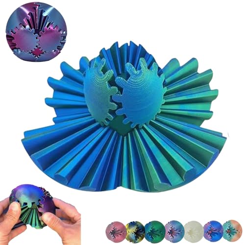 Gear Ball Fidgets Cube Torque Cube Stress Ball，3D Printed Gears Toy， Stress Relief Turning Toys，Spin Ball or Cube Fidget Toy for Adults & Kids Activity Gear Spin Ball Sensory Toy von YOZO