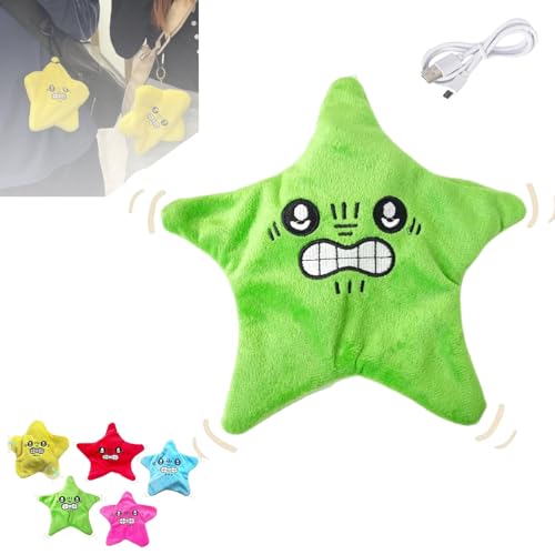 YOZO Angry Star Face Plush, Angry Star Face Kawaii Fun Toy, Dancing Star Plush, Moving Star Plush, Angry Star Plush, Angry Starfish Toy,Moving Funny Angry Star Stress Relieving Toys 22CM von YOZO