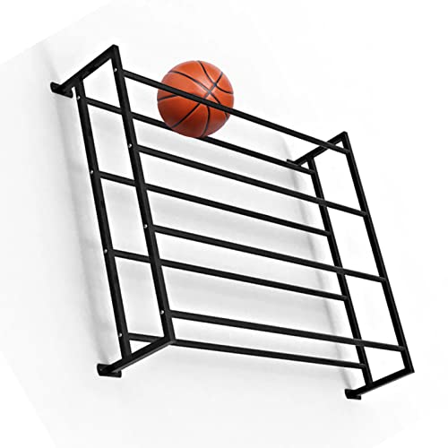 YPOSPDD Ball-Aufbewahrungsregal, Wandhalterung, robuster Basketball-, Fußball- und Volleyball-Ausstellungsständer, 4-stufiger Sportgeräte-Organizer, for 20 Bälle von YPOSPDD