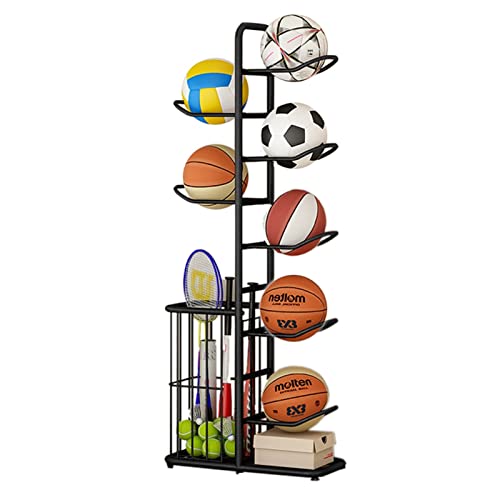 YPOSPDD Ball-Aufbewahrungsständer, Bodenständer, vertikal stehender Metall-Sportball-Organizer-Halter, Basketball-Fußball-Volleyball-Aufbewahrungsdisplay(Size:3-Tier) von YPOSPDD