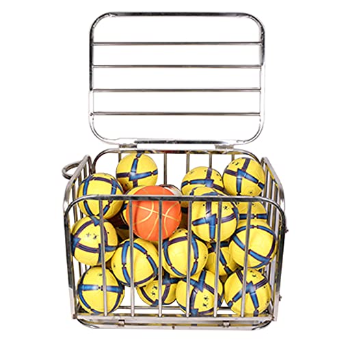 YPOSPDD Basketball-Aufbewahrungskäfig, tragbarer Sportgeräte-Organizer for drinnen und draußen, rollender Ballbehälter mit großer Kapazität, fasst 18 Bälle von YPOSPDD