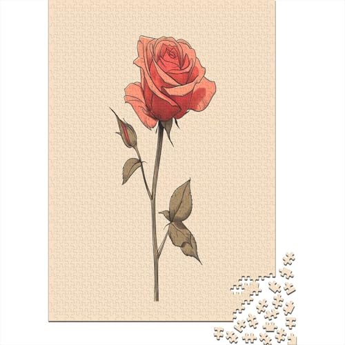 Rose Puzzle 1000 Teile Puzzles Für Erwachsene Lernspiel Herausforderungsspielzeug 1000-teilige Puzzlespiel Für Erwachsene Kinder Puzzel 1000pcs (75x50cm) von YPZADTGHG