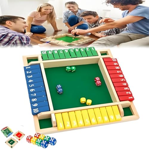 YQJYBD Emboadlie Brettspiel, lustige Familienspiele – Shut The Box Brettspiel, Shut The Box – Holzwürfel-Brettspiel, Klassische Tabletop-Version-Spiele for Klassenzimmer, Zuhause, Party(Colorful) von YQJYBD