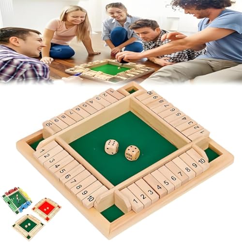 YQJYBD Emboadlie Brettspiel, lustige Familienspiele – Shut The Box Brettspiel, Shut The Box – Holzwürfel-Brettspiel, Klassische Tabletop-Version-Spiele for Klassenzimmer, Zuhause, Party(Green) von YQJYBD