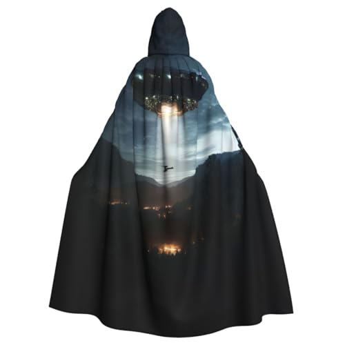 YQTGBCED Ufo At Night Kapuzenumhang mit Kapuze, ein auffälliger Kapuzenumhang für Erwachsene für Cosplay und Halloween von YQTGBCED