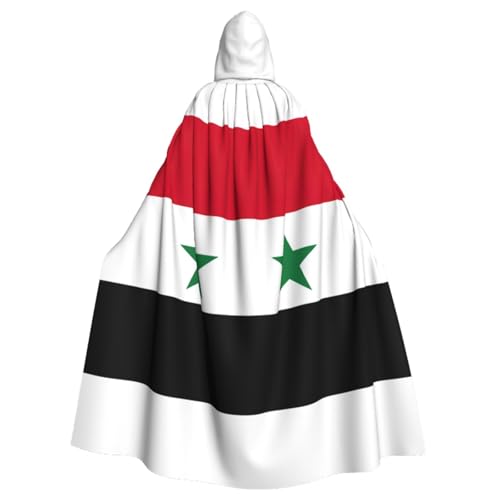 YQTGBCED Umhang mit Kapuze und Flagge der Syrien, Arabische Republik, ein auffälliger Kapuzenumhang für Erwachsene für Cosplay und Halloween von YQTGBCED