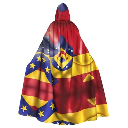 YQxwJL Halloween-Umhang mit Venezuela-Flagge und Kapuze, Renaissance-Umhang für Erwachsene, Cosplay, Hexenumhang von YQxwJL