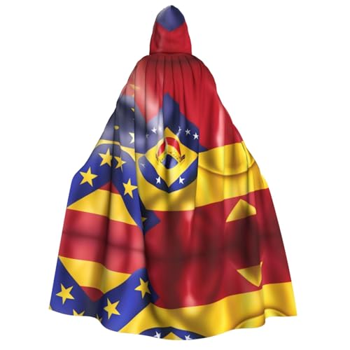 YQxwJL Herren-Kapuzenumhang mit Venezuela-Flagge, Zauberer-Kapuzenmantel, Hexenumhang, Cosplay, Kostüm, Halloween, Party-Umhang von YQxwJL